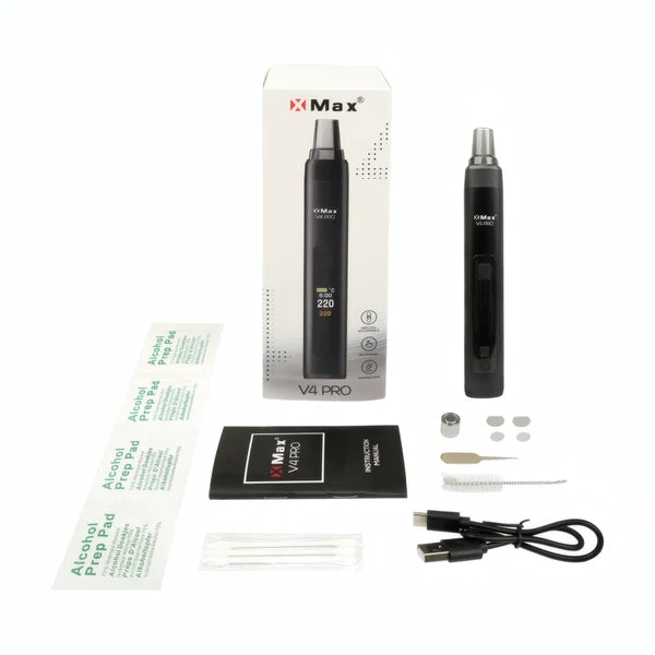 XMax V4-Pro Vaporizer in schwarz Lieferumfang