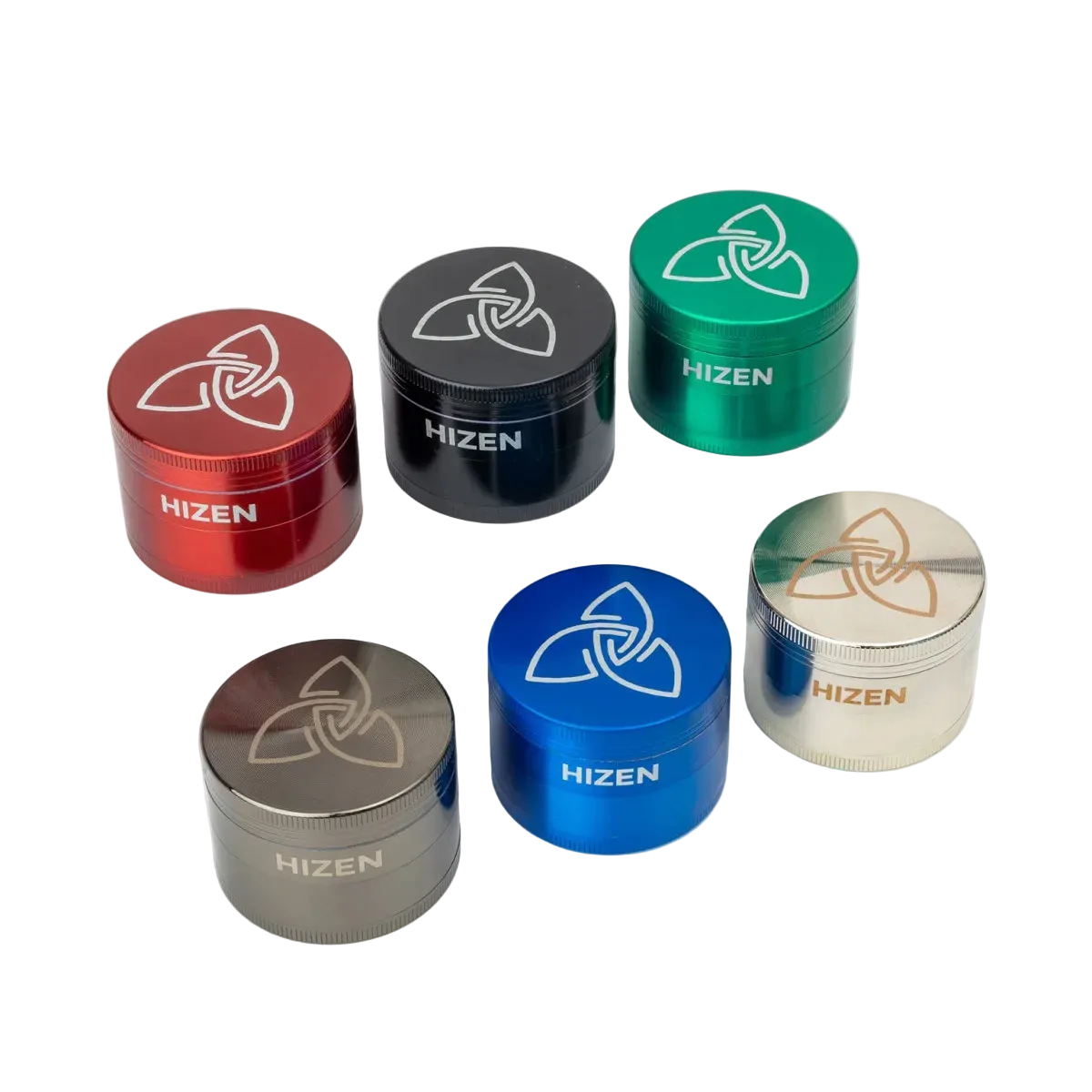 Hizen Basic Grinder Gruppe Frontansicht alle Farben