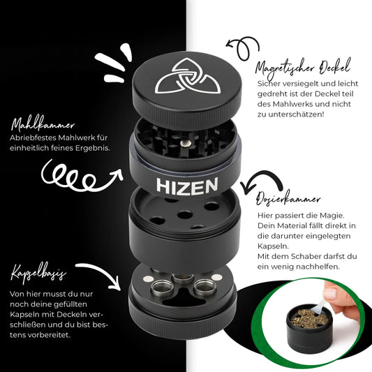 Hizen Kapsel grinder für verschiedene Vaporizer Datenblatt