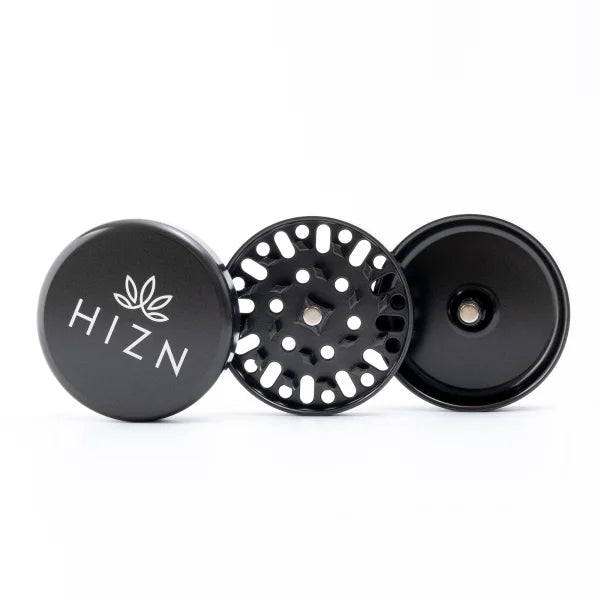 Hizen Keramik Grinder grau 3 Teilig zerlegt