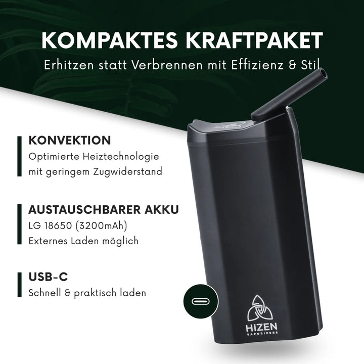 Hizen Nanu V2 Vaporizer Schwarz Datenblatt Akku