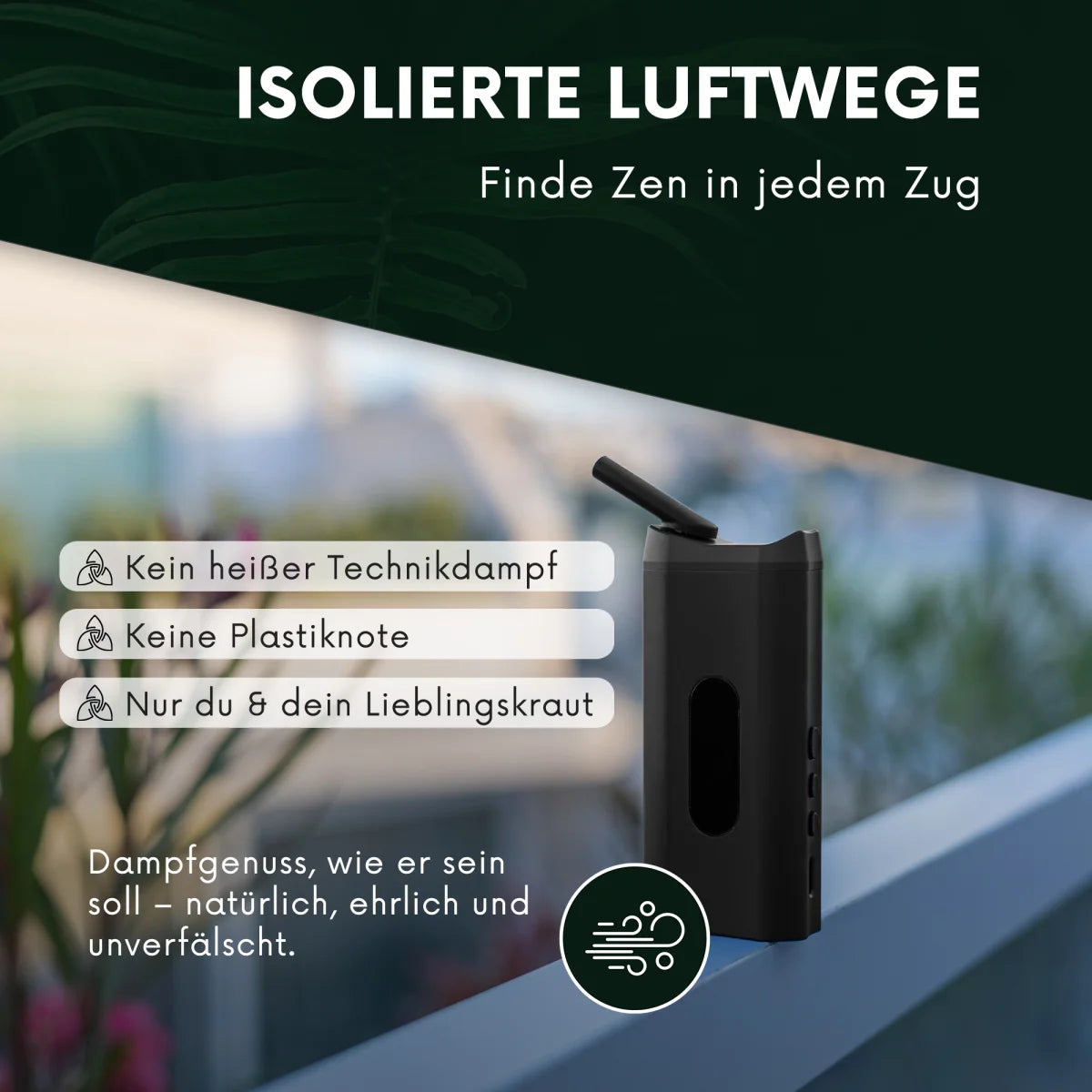 Hizen Nanu V2 Vaporizer Schwarz Datenblatt Luftweg