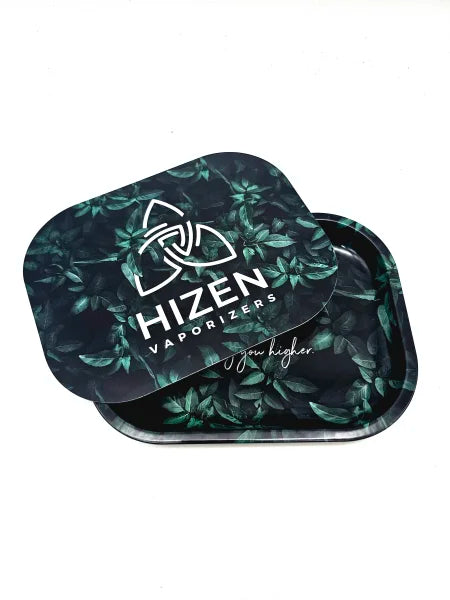 Hizen Rolling Tray mit Deckel Blätter Design Frontansicht