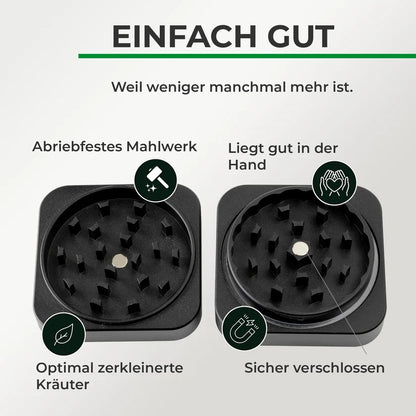 Hizen Viereckiger Grinder 66 mm schwarz Datenblatt