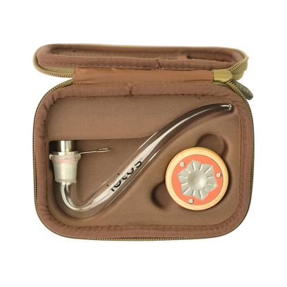 Inhale Lotus Vaporizer Kit in Tragetasche offen Ahornholz