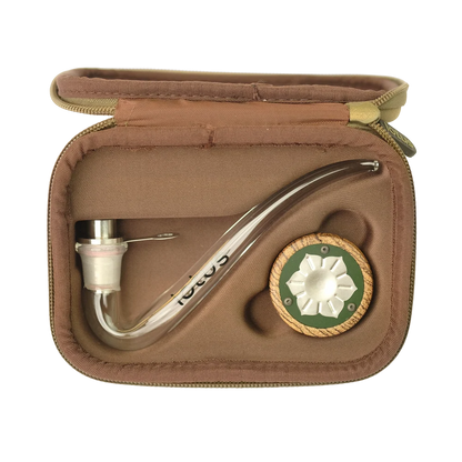 Inhale Lotus Vaporizer Kit in Tragetasche offen Zebrano