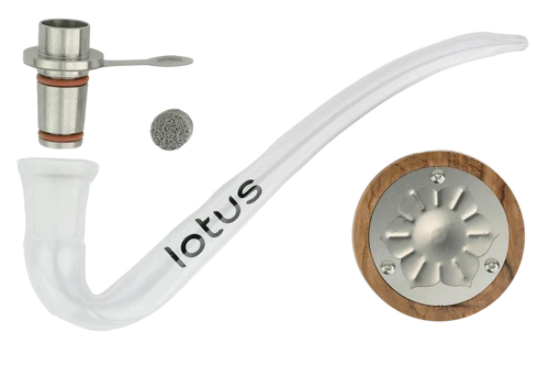Inhale Lotus Vaporizer Kit Lieferumfang Olivenholz