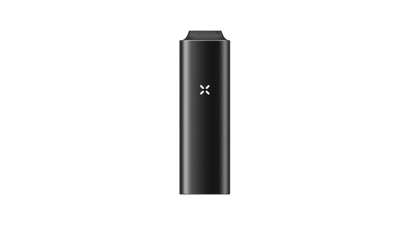 PAX Mini 2 Onyx schwarz tragbarer Kräuterverdampfer Frontansicht mit Mundstück