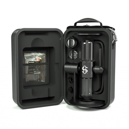 Stündenglass Gravity Infuser Kompact schwarz travel case offen