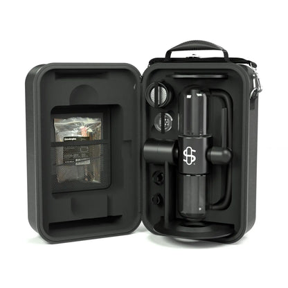 Stündenglass Gravity Infuser Kompact schwarz travel case offen