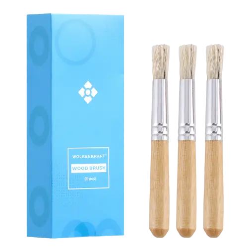 Wolkenkraft Reinigungsbürsten Natur mit Holzgriff und Naturhaar in der 3er-Packung