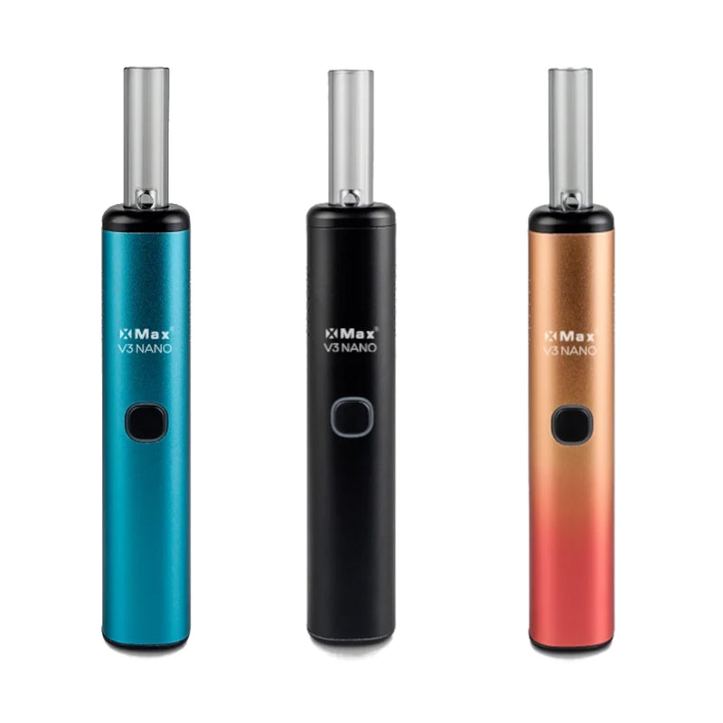 XMax V3 Nano kompakter Vaporizer in Blau Schwarz und Orange Gruppenbild