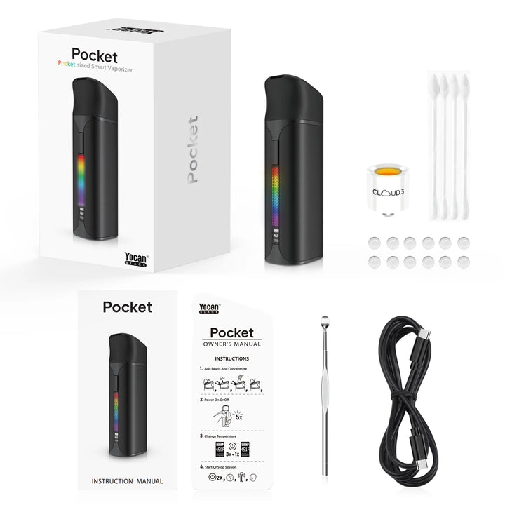 Yocan Pocket Vaporizer schwarz Lieferumfang