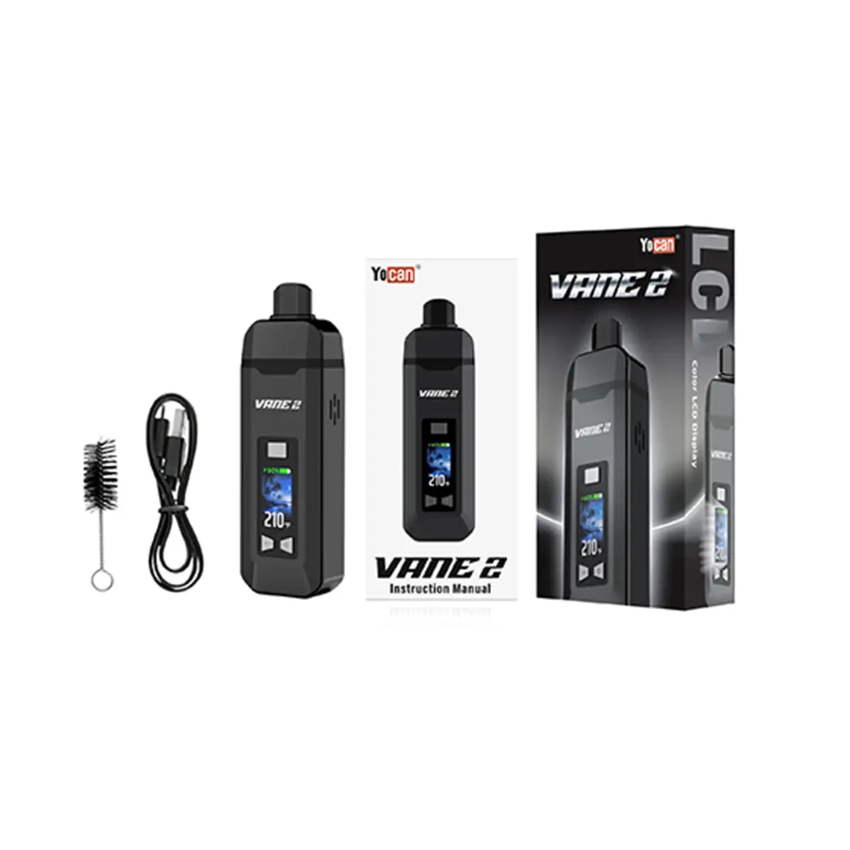 Yocan Vane 2 Vaporizer in schwarz Lieferumfang